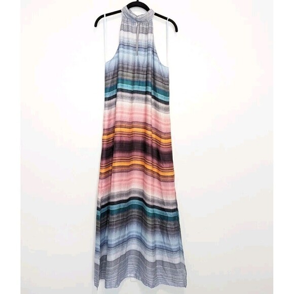 Waverly Grey Multicolor Maxi Halter Dress Size Small - Picture 1 of 10